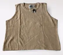 Storybook Knits Women’s V neck knit tank top  in cream size 3X