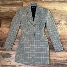 blazer dress houndstooth plaid