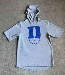 Nike Duke Blue Devils Gray  Short Sleeve Hooded Sweatshirt