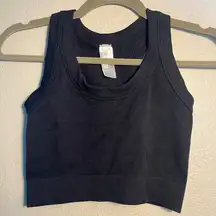 New Mix Classic Y2K Sleeveless Black Crop Top tee T Shirt SZ S Minimalist
