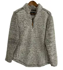 Simply Southern Gray Sherpa Quarter Zip Pullover Women’s Medium