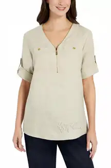 Ellen Tracy Linen‎ Tunic Top size S