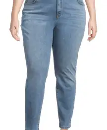 TERRA & SKY Womens Jeans Size 26W High Rise Skinny Jeans Distressed Stretch New