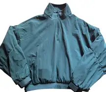 New ALO Yoga Cropped Elevation Coverup Jacket Midnight Green size XS Pockets Gym