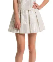 NWT 1. State Sand Metallic Pleated Skirt Medium