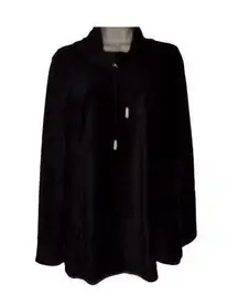 Susan Graver Weekend black velour cowl neck top S NWOT Soft warm cozy