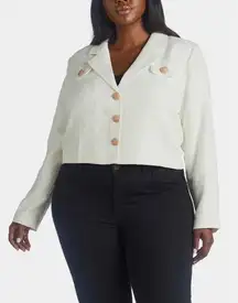 Marée Pour Toi Chic Tweed Jacket in Ivory/Off White, Plus Size 22 New w/Tag