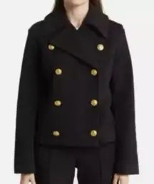 Rebecca Minkoff Black‎ Pea Coat with Gold Buttons