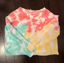 Boutique Tie Dye Cropped Sweatshirt