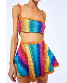 Alexis Rainbow Knit Set: Cielo Top & Kalile Mini Skirt Multi Women's Size Small