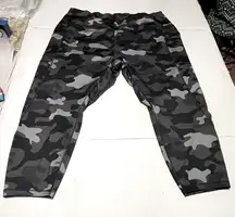 Reebok Womens Size 3X‎ Grey Gray Camo Camouflage Athletic Leggings Workout Gym