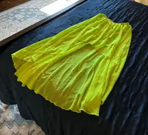 High-Low Skirt Neon Green