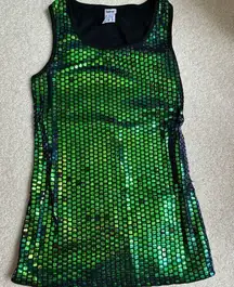 Balera Green and Black Sparkle Tank Top Dance Costume