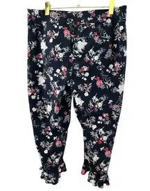 LANE BRYANT WOMEN'S THE ALLIE SLIM ANKLE FLORAL PANTS PLUS size 16