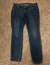 Old Navy Straight Leg Jeans 14 Long Medium Blue Denim Zip Fly Pockets Belt Loops