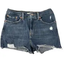 Levi's  High Rise Hypersoft Destressed‎ Denim Shorts Size 28