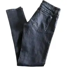 Carmar Black Wax Coat Denim Skinny Jeans Sz 26