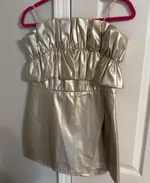 Champagne strapless romper! Worn once!