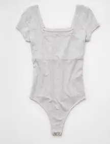 American Eagle Short Sleeve Square Neck Bow Bodysuit