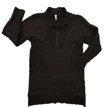 Daily Practice Anthropologie Half Zip Tunic Sweatshirt Dress Grey Women's