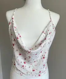 Floral White Cowl Neck Top Size 4XL