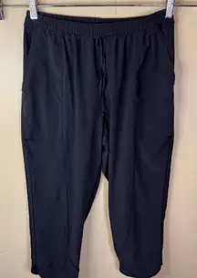 Lululemon Final Play Cropped Stretch Black Activewear Pants Size 8 Flaw‎ Pics