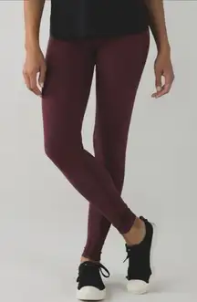 Lululemon‎ Size 4 Wunder Under Pant Micro Stripe Heathered Wine Berry Bordeaux