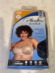 Playtex 18-Hour Ultimate Lift & Support Wireless Bra 4745 sz 44DD blue velvet