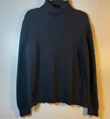 J.Crew Classic Black Turtleneck Sweater SZ:L