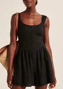 Abercrombie & Fitch‎ black linen corset romper women’s size XS