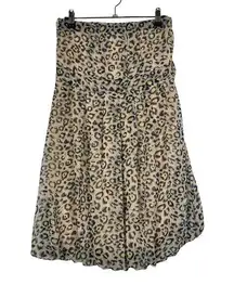 Pretty Good Cream & Gray Animal Print Y2K Bubble Hem Dress L