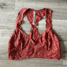 Free People Clay Red Lacey Bralette Lounge Comfy Size Large