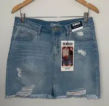 Rewash Women's Vintage Edition Denim Mini Light Wash Stretch Skirt Size 11 New