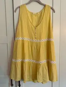 C&C California Linen Blend Mini Dress Yellow Size Medium