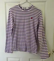 Comme des Garçons Comme Des Garçon Play Striped Purple T-Shirt