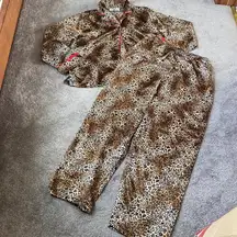 FY Signature Animal Print Satin Pajama Set SIZE M