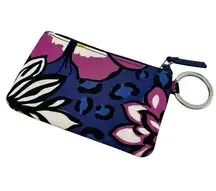 Navy Pink Vera Bradley Wallet Floral Design Cheetah Print Coin Purse ID Holder!