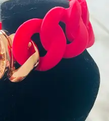 Marc by Marc Jacobs Pink Turnlock Rubber Bracelet