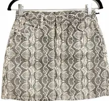 Blank NYC Snake Print Denim Skirt