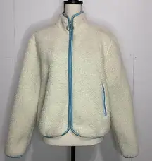 NWT Ivory Ella Sz Small Full Zip Faux Sherpa Jacket