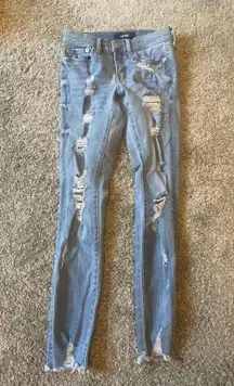 Low-Rise Ripped Jeans