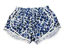 Calvin Klein Black & Blue Leopard Print Running Shorts with Pockets Size M