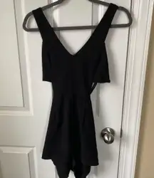 Black romper with open back 