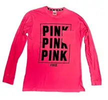 Victoria's Secret Pink Black Logo Graphic Pink TShirt Size XS Y2K‎ Barbiecore