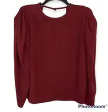 Women’s Maroon Puffy Shoulder Long Sleeve Top Size Small