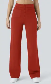 Red Halara Fun Work Pants 
