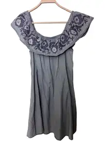 Arizona Jean Company  Cold Shoulder Embroidery Design Glowy Dress Sz M