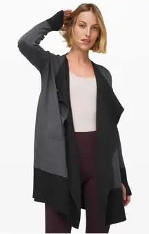 Lululemon Still Lotus Wrap Reversible Knit Cardigan Sweater Womens Size Medium