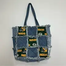 Green Bay Packers Custom Handmade Denim Jeans Patchwork Purse Bag