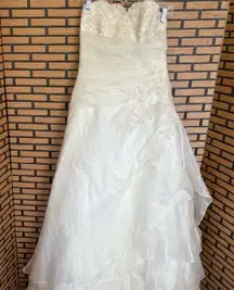 Mori Lee By Madeline Gardner White Strapless Wedding Dress Size‎ 12